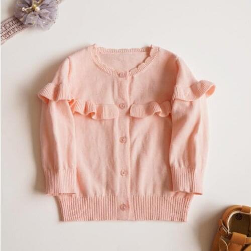 2021 New boys girls sweater knitted ruffles coat cotton autumn soft fashion babys sweater coats