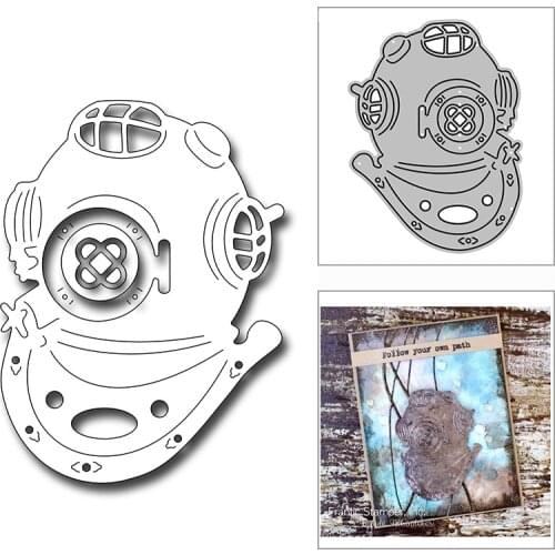 New Stylish Diving Helmet Shape Craft Embossing Mold 2021 Metal Cutting Dies for DIY Decorative Scrapbooking Album Card Making