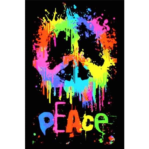 New Color Peace Poster Custom Canvas Poster Art Home Decoration Cloth Fabric Wall Poster Print Silk Fabric