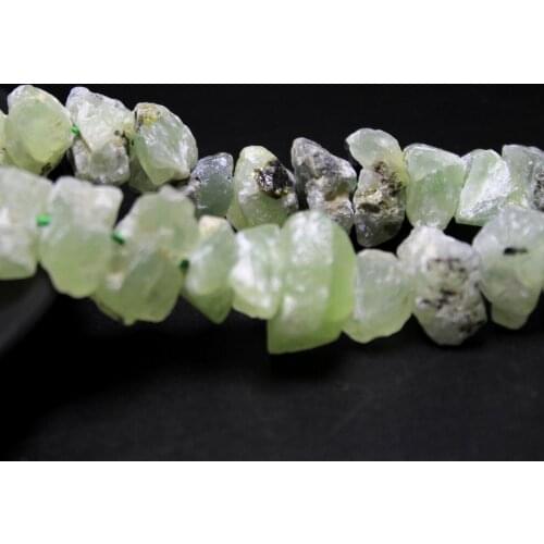 Wholesale Unpolished Irregular shape Green Grape Prehnites Stone Natural Stone Beads For Jewelry Making DIY Bracelet Strand 15