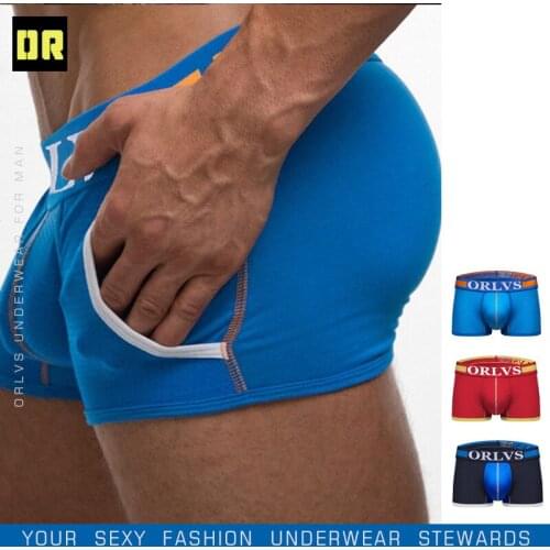 ORLVS Men Underwear Men Boxers Lycra Pantie Men Boxers Cuecas Masculina Underpants Hombre Low Waist Breathable Sexy Fast Shippin