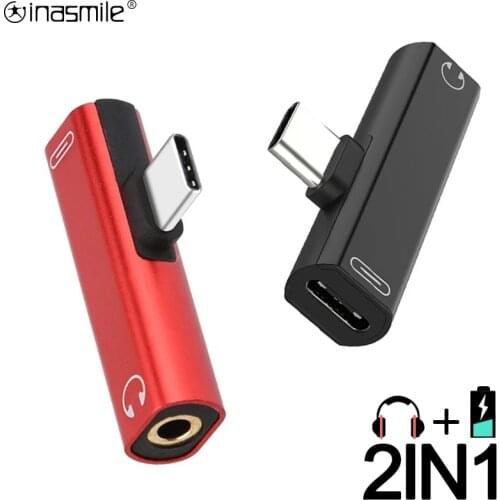 2IN1 Type C To 3.5mm Jack Earphone Charging Cable Converter USB 3.0 to Type C OTG Adapter for MacbookPro Xiaomi Huawei Type-C