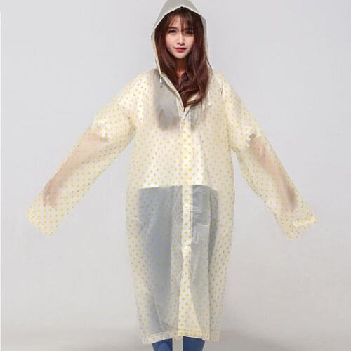 Transparent Raincoat Women Men Raincoat Rain Poncho Rain Cover Long Dot Eva Durable Portable Rain Cape Outdoor Waterproof Coat