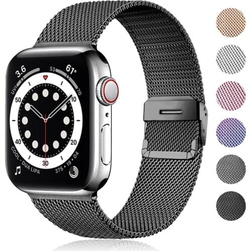 Milanese strap For Apple watch 6 band 44mm 40mm iWatch band 42mm 38mm Metal Stainless steel bracelet for Apple Watch 5 4 3 2 SE