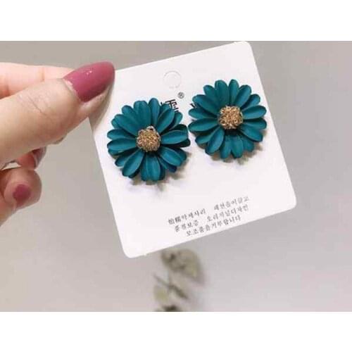 Korean Type Cute Flower Stud Earrings For Women 2019 New Fashion Sweet Earrings Femme Brinco Wholesale Jewelry