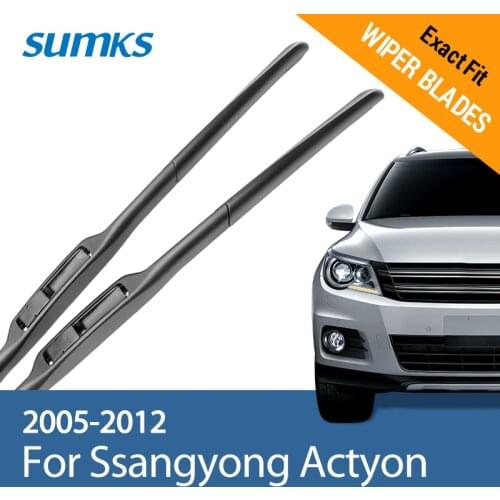 SUMKS Wiper Blades for Ssangyong Actyon 21"&19" Fit Hook Arms 2005 2006 2007 2008 2009 2010 2011 2012