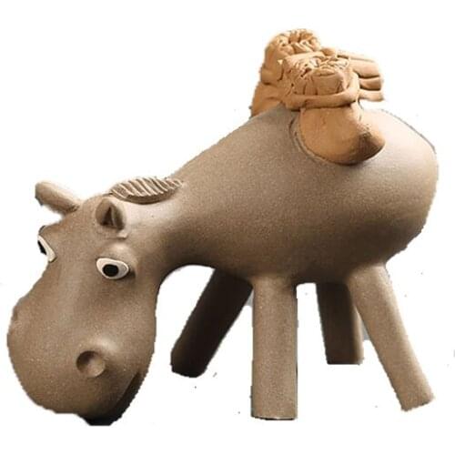 Yixing Purple Sand Tea Pets Handmade Sculptures Implying Donkey Luck And Wealth Through Crafts Handmade Home Furnishings