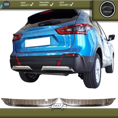 For Nissan Qashqai Chrome Rear Diffuser 2pts Stainless Steel 2017-Chromium Styling Modified Accessories Car Outdoor Track