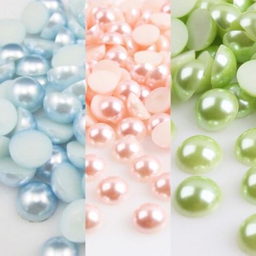 00g 1.5/2/2.5/3/4/5/6/7/8/9/10/11/12mm ABS Half Round Pearl Bead DIY Jewelry Making Craft Pearls Clothing Accessories