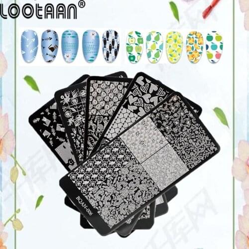 BQAN 1PC Nail Stamping Plate Geometry Stamp Template Nail Image Plate Stencil DIY Printing Nail Stamper Stainless Steel Tools