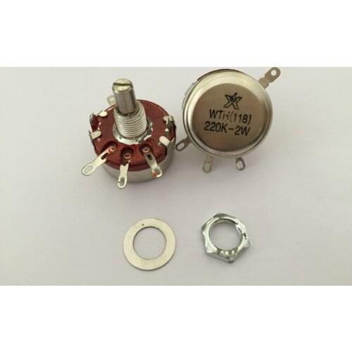 10pcs WTH118-1A WTH118 2W 470 ohm-2.2M Rotary Taper Potentiometer 2 Watts