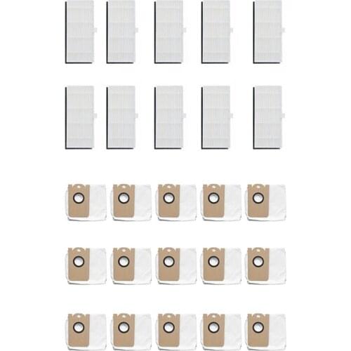10PCS Hepa Filter for Proscenic M7 Pro & 15Pcs for Proscenic M7 Pro M8 Pro Robot Leakproof Dedicated Dust Bag
