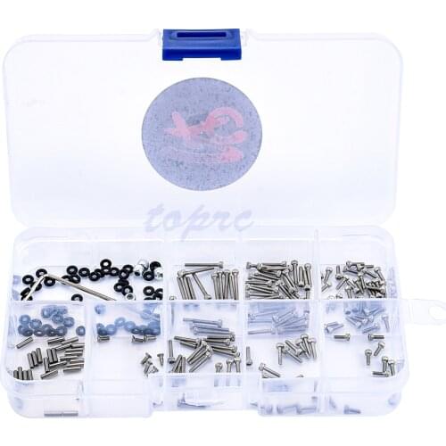 176pcs/set Stainless Steel Whole Car Screws Kit Screws Box Set for 1/24 Axial SCX24 90081 RC Crawler Car Parts