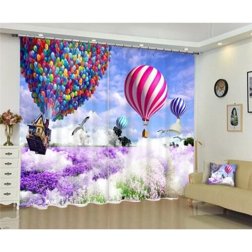 2017 New Curtains for Windows Drapes European Modern Colorful balloons 3D shade curtain for living room bedroom
