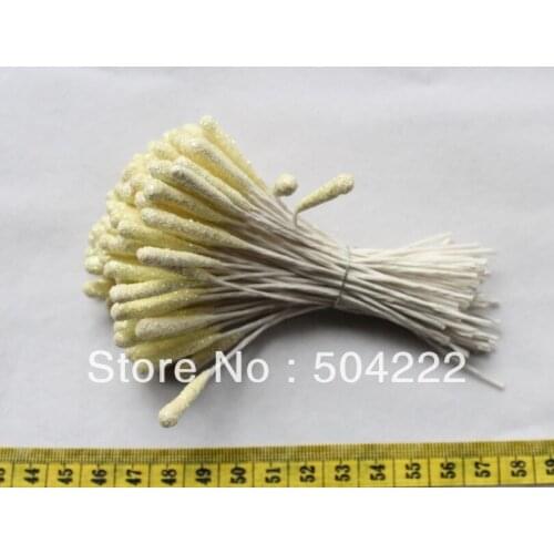 600pcs Large shiny cream Millinery Flower Stamen approx 4" long ivory big floral stamen for diy