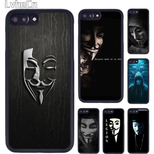 LvheCn Hacker Anonymous Phone Case Cover For iPhone 5 SE 6s 7 8 Plus 11 12 Pro X XR XS Max Samsung galaxy S7 S8 S9 S10 plus