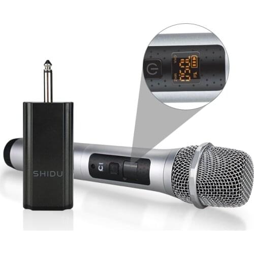 SHIDU U10 Wireless Handheld Dynamic Microphone Omnidirectional Portable Sound Amplifier For Speakers With 6.5mm Plug Receiver