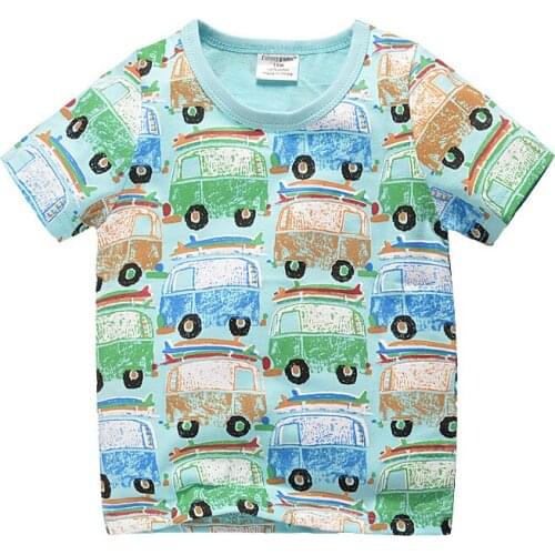 Brand Summer boys girls t-shirt Jurassic World dinosaur Print car 3D Embroidery Cotton Kids Tees tops toddle Childrens clothing