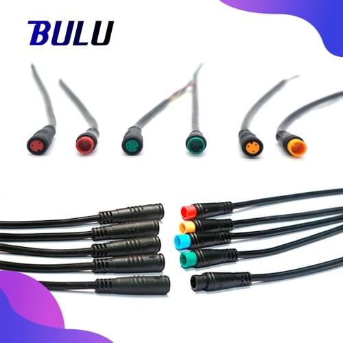 BULU Julet 2 Pin 3 Pin 4 Pin 5 Pin 6 Pin Waterproof Extend Convert Cable Wire for Electric Bike Light Throttle Ebrake Display