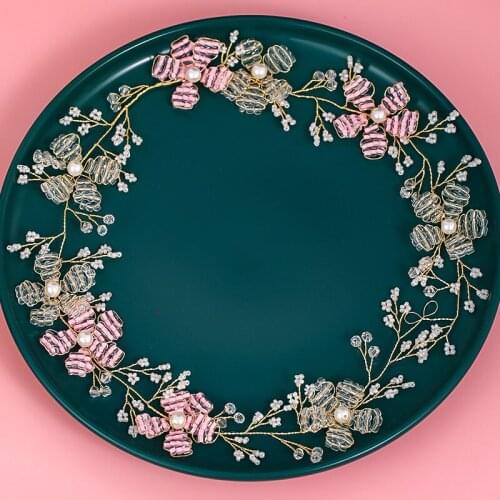 Flower Headbands Pearls Beaded Hairbands Headpieces for Bride Wedding Hair Accessories Super Fairy Jewelry Gifts for Women Girls