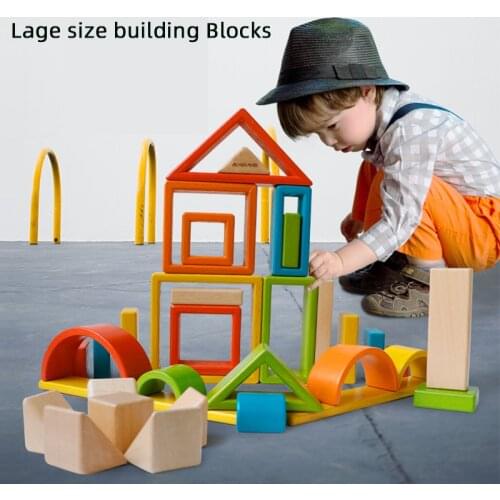 Rainbow Wood Assemble Wooden Building Blocks Creative Stacking Preschool Montessori Baby Brain Game Educational Toys Gifts