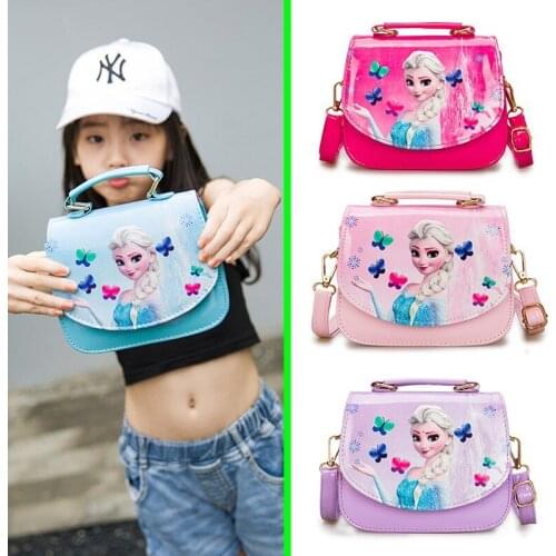 Disneys new frozen cute princess coin purse lady girl princess shoulder bag women travel outing diagonal cross handbag