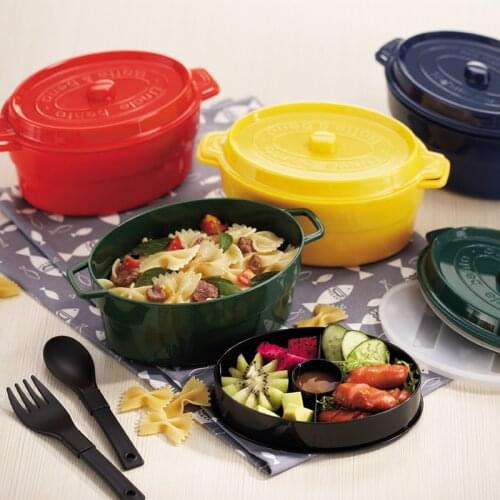 Pot Shape Double-layer Bento Box Fruit Box Microwaveable Lunch Box Small Capacity Fitness Lunch Box Food Container