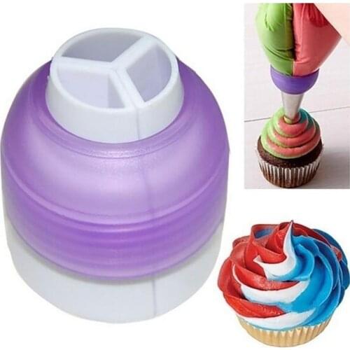 Icing Piping Pastry Bag Nozzle Converter Tri-color Cream Coupler Cupcake Fondant Cookie Cake Decorating Kitchen Cake Shops Tool