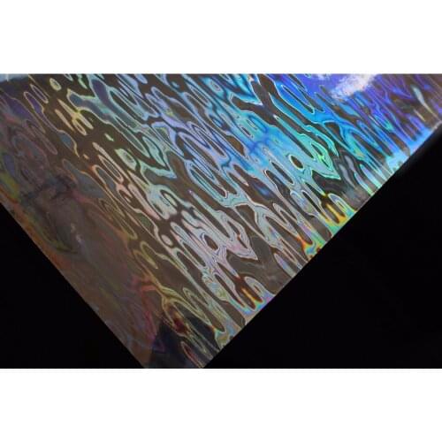 Tigofly 6 pcs 10X19cm Holographic Adhesive Film Flash Wave Pattern Artificial Fish Skin Jig Sticker Hard Baits Lures sticker