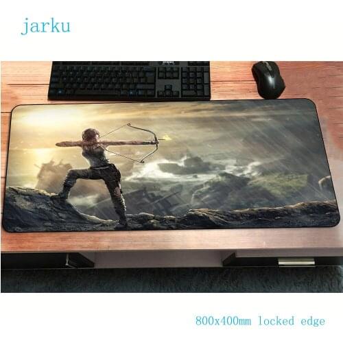 Tomb raider mouse pad 800x400x2mm gaming mousepad anime xl office notbook desk mat gadget padmouse games pc gamer mats