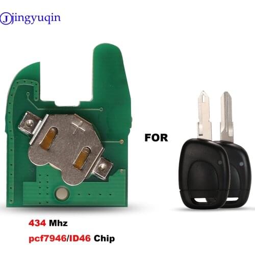 Jingyuqin Board Only 1 Button Car Remote Key Control For Renault Master Kangoo Clio Twingo PCF7946 ID46 Chip 433MHZ