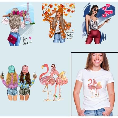 The maple leaf Eiffel Tower Ironing stickers Printed Ironing For Clothing Heat-sensitive patches Heat Transfer PVC Patch