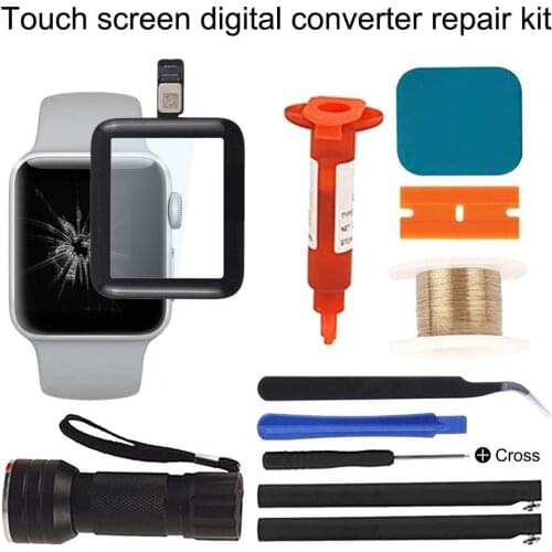 Precise Out Front LCD Glass Cover Replacement UV Glue Touch Screen Repair Kit for Apple Watch 2/3/4/5/6 Series 38/42/40/44mm