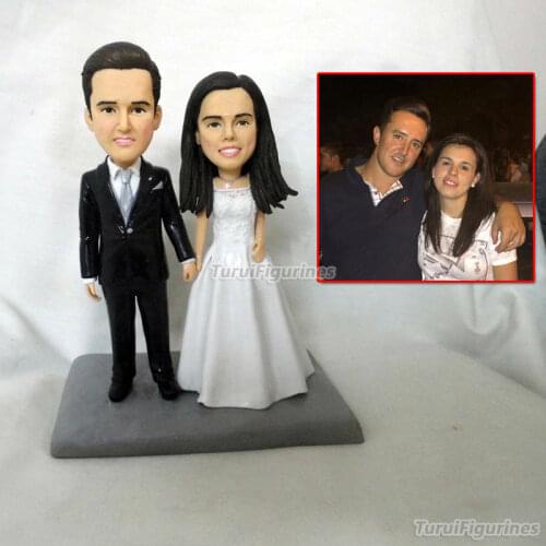 Polymer clay doll custom wedding cake topper made from your photos ,Custom cake topper ,Sweet wedding decoration Wedding Favor