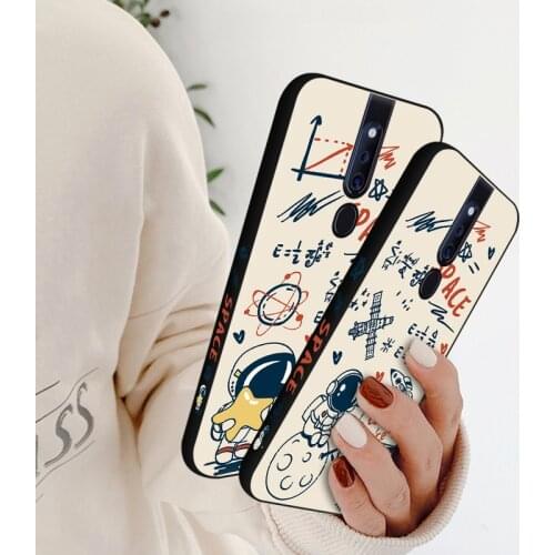 Square Side Printing Phone CaseFor OPPO Find X2 Pro X3 Lite Astronaut Planet Back Cover For OPPO A5 A9 A11 F7 F9 F11 F17 F19 Pro