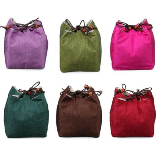 Linen silk Square bottom package Thickening Bracelets Cultural supplies blessing bag accessories Drawstring Buddha Beads Bag