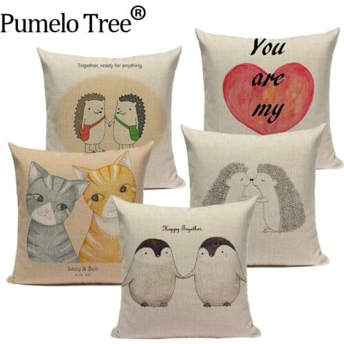 Cute Penguin Animal Cover Pillow Car Seat Cover Hotel Cute Office Throw Pillow Cover New Design Pillowcase Houseware Decoration