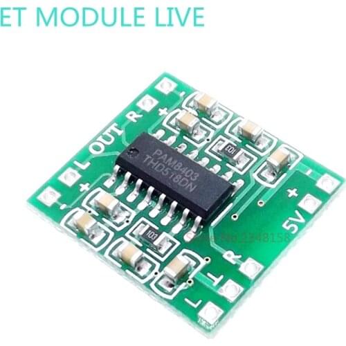 MH-ET LIVE 5pcs PAM8403 module Super Digital Amplifier Board 2*3W Class D Digital Amplifier Board Eficient 5V USB Power Supply