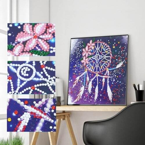 Mosaic Part Drill Luminous Special Shaped DIY Dreamcatcher Rhinestones Picture 5D Diamond Painting Craft Poster Home Wall Decor