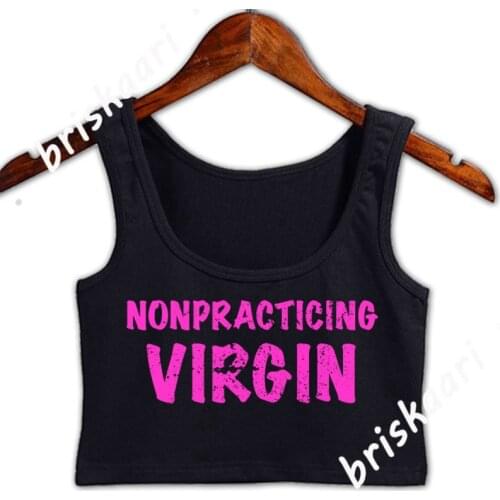 Nonpracticing Virgin Crop Top Women Crop Top Women Spring Autumn Natural S-XXL Printing Basic Outfit Fitness Vest
