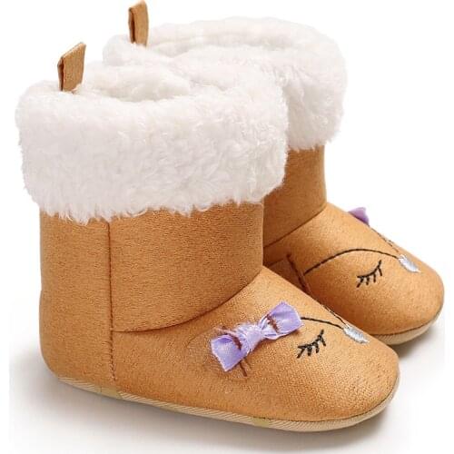 Toddler Baby Girl Shoes Super Warm Winter Baby Cute Cartoon Panda Shoes Kids Infant Boys First Walkers Snowfield Booties Boots