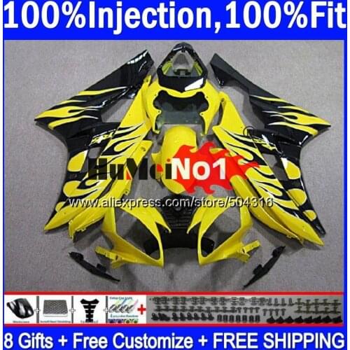 OEM For YAMAHA YZF R 6 YZF 600 YZF-600 7MC.5 YZF R6 06-07 600CC YZF600 YZF-R6 2006 2007 YZFR6 06 07 OEM Fairings Black flames