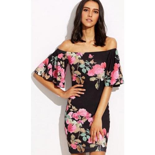 Clothing Sexy Pencil Print Summer Knee Pencil Dress High Waist Short Sleeve Dress Female Print Speaker Sleeve Clothes vestidos