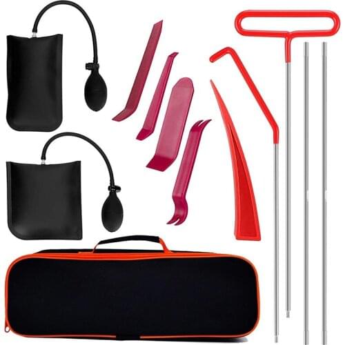 Full Professional Car Tool Kit, with Long-Distance Clutch, with Air Bag Bag Pump, Non-Friction Wedge, Suitable for Car