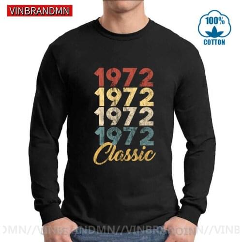 Retro 1970s Apparel Vintage Classic 1972 T Shirt mens Long Sleeve Birthday Born in 1972 T-Shirt Funny Made in 1972 Tee Camisetas