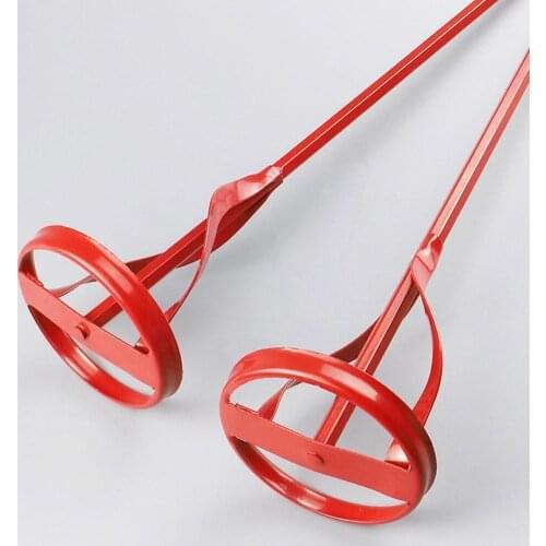 420mm Hexagon Shaft Plaster Paint Mixer Red Mixing Paddle Rod Tool Mortar Drill Grouting Accessories For Electric Construct T2G8