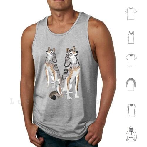 Totem Siberian Forest Wolf Tank Tops Vest 100% Cotton Belettelepink Wolves Siberian Animals Wolf Whimsical