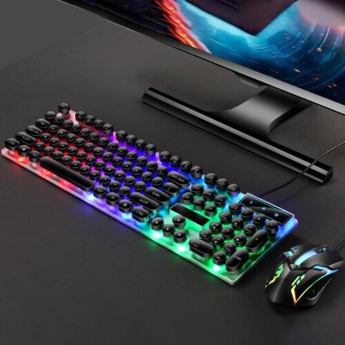 GTX300 USB Wired Colorful LED Backlit Gaming Keyboard with Mouse for PC Laptop Keyboard Mouse Combos Caming Accessories