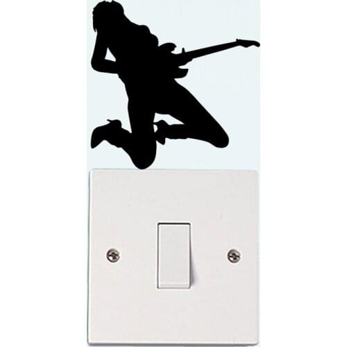 Guitar Player Bedroom Wall Decal Vinyl Home Switch Sticker Accessories 6SS0368