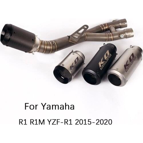 For Yamaha R1 R1M YZF-R1 2015-2020 Motorcycle Exhaust Pipe Middle Link Pipe Slip On 61mm Muffler Escape Delete Original Catalyst